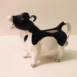 Vintage  Otagiri Cow Creamer Black and White 5.5 Inch Long